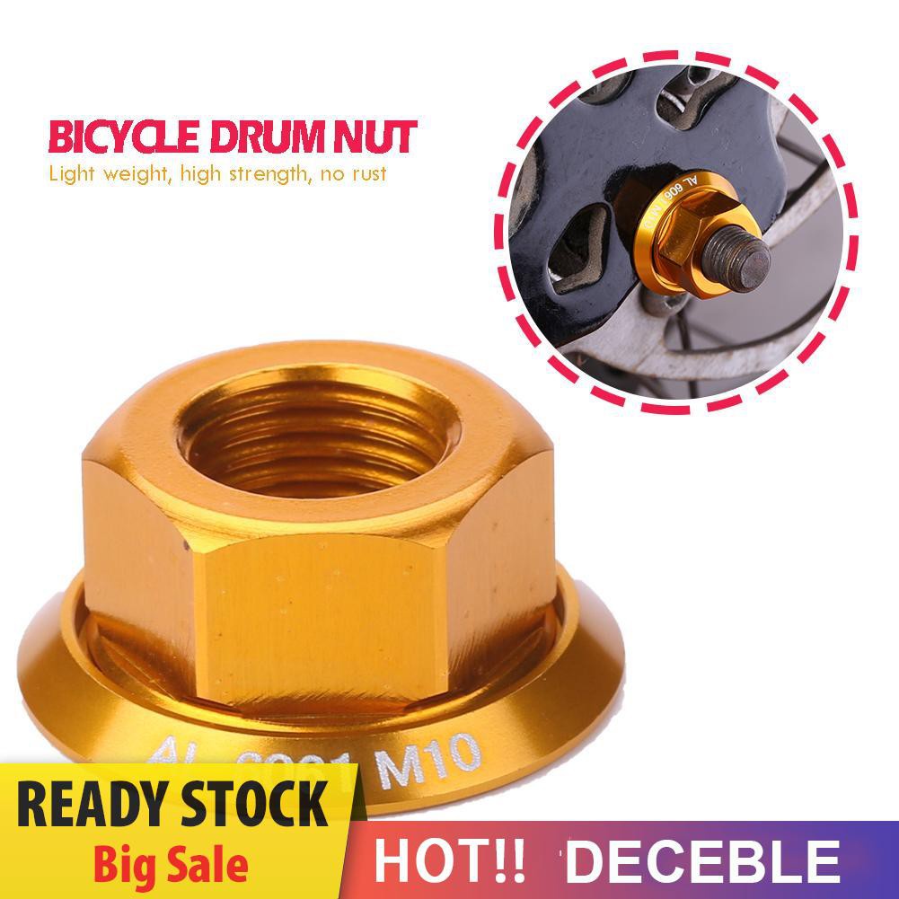 Deceble 1pc Bicycle Drum Hub Nuts M10 Fixed Gear MTB Road Folding Bike Screw Bolt