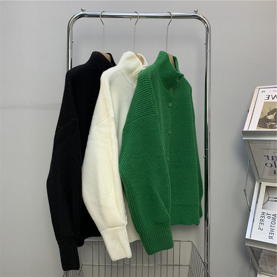 Áo Khoác Cardigan Dệt Kim Cổ Đứng Dáng Rộng Thời Trang Thu Đông 2022 Cho Nam