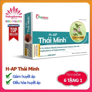H-AP Thái Minh - 6 tặng 1 - Giúp giảm huyết áp, ngừa các triệu chứng của người huyết áp cao như đau đầu, chóng mặt