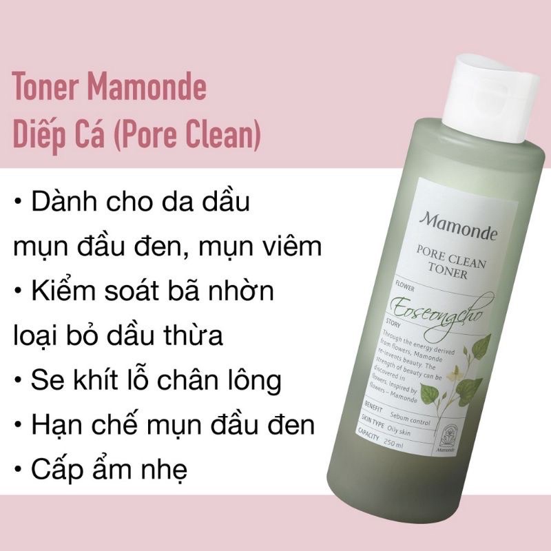 Nước Hoa Hồng Dưỡng Ẩm Làm Sạch Da  Mamonde Toners Cân bằng da phu hợp cho mọi loại da 250ML PP bởi Shinjiru