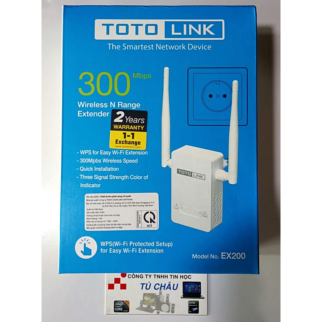 Bộ mở rộng kích sóng Wifi TOTOLINK  Wireless N Range Extender EX200