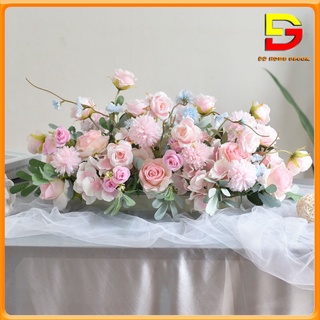 Lẵng Hoa Để Bàn Trang Trí Phòng Họp Hội Nghị Hoa Giả Trang Trí Bàn Trà Dài 60cm DG-170