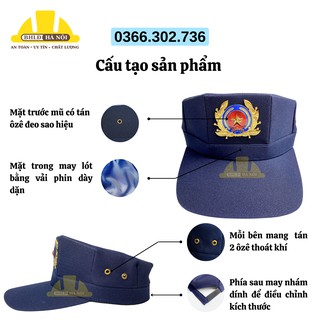 Mũ/nón bảo vệ 3 cạnh + sao đồng (mẫu 2)