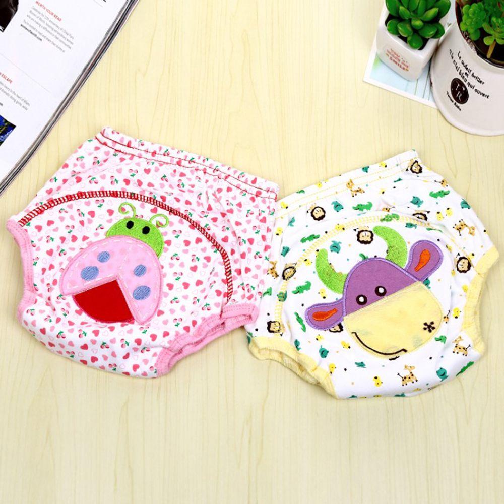 Quần Tã Lót Thoáng Khí Hình Động Vật Bò / Khỉ / Gà Luyện Tập Cho Bé Có Thể Tái Sử Dụng