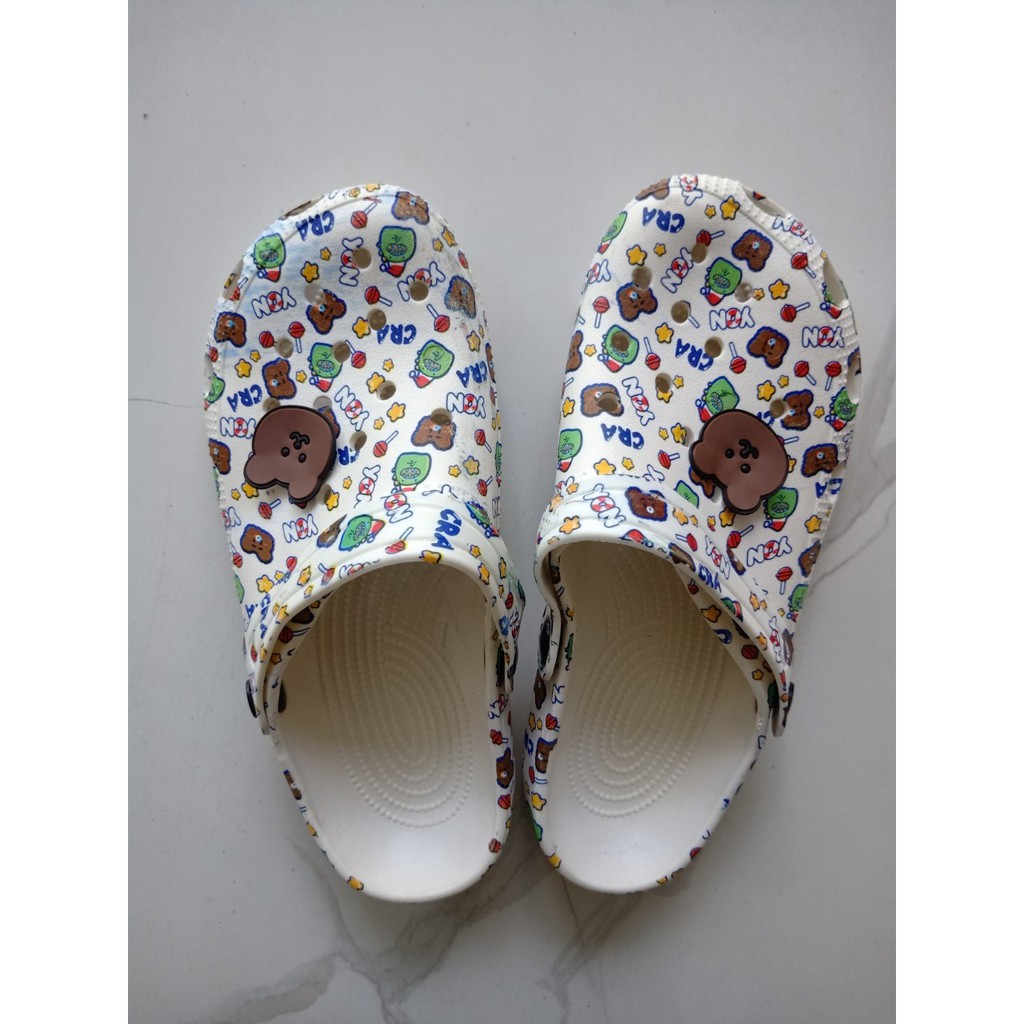 JY210 Dép sục kèm sticker gấu nhỏ -