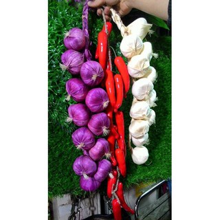 Dây tỏi, ớt, hành tím trang trí nhà bếp 35k/1 dây