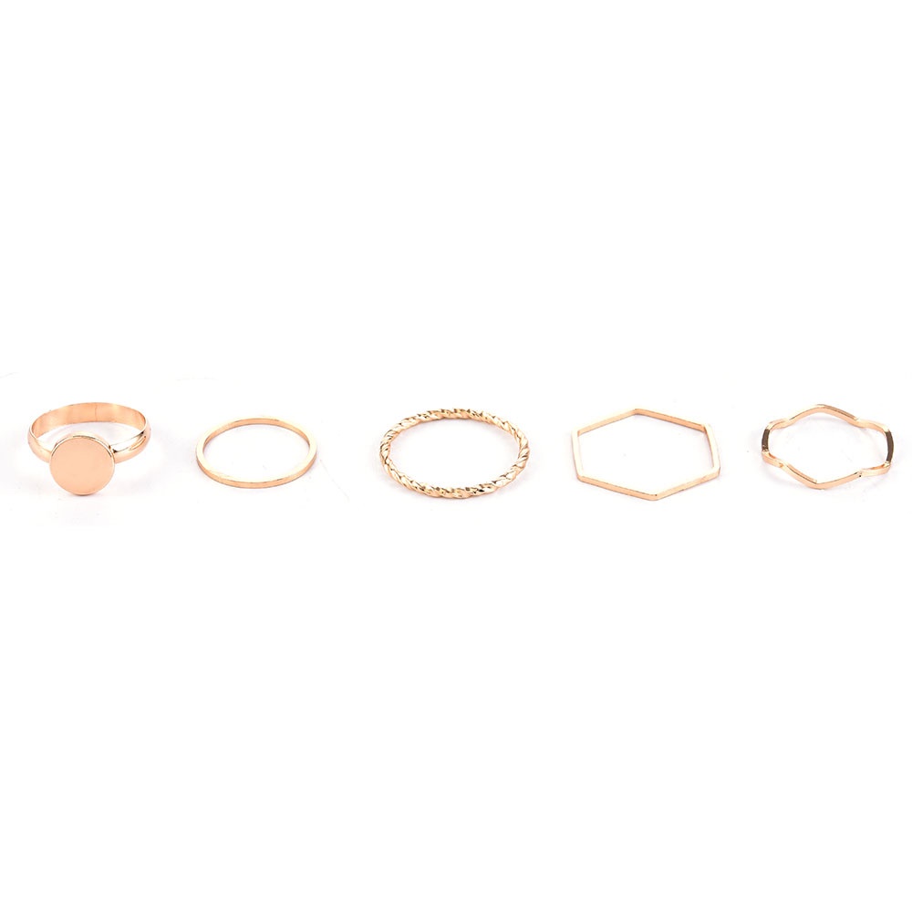 Set 5 nhẫn đeo khớp ngón tay họa tiết trái tim thời trang sành điệu cho nữ
