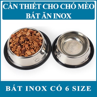 Tô inox đựng thức ăn cho chó mèo chống trượt, dễ vệ sinh