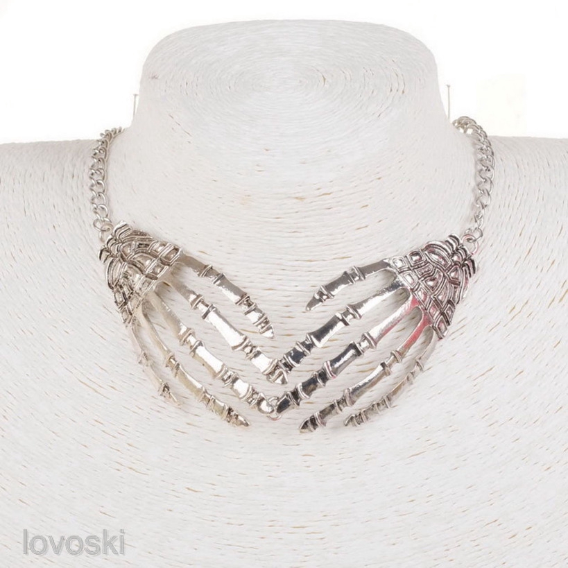 Vòng Cổ Choker Đính Hình Đầu Lâu Phong Cách Gothic