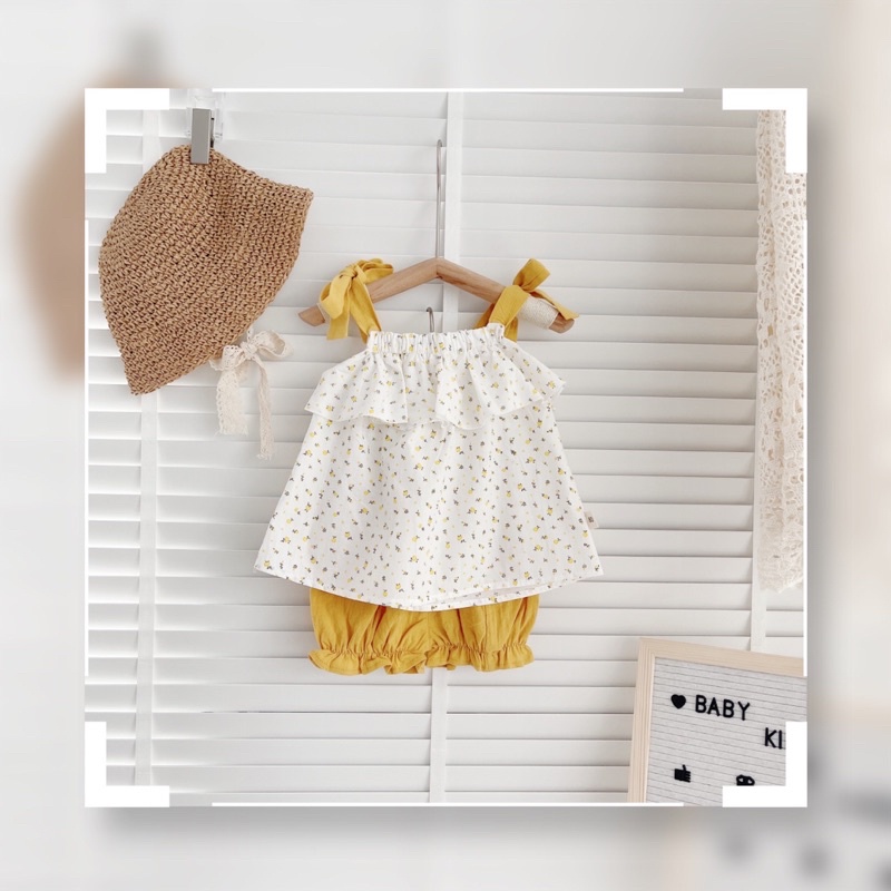 Bộ hai dây buộc nơ cho bé gái 8-23kg (6 tháng-6 tuổi)- chất thô hoa mềm