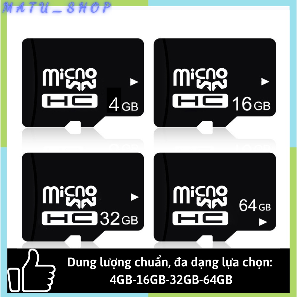 Thẻ nhớ micro sd 64gb 32gb 16gb 4gb class 10 cho điện thoại camera hành trình