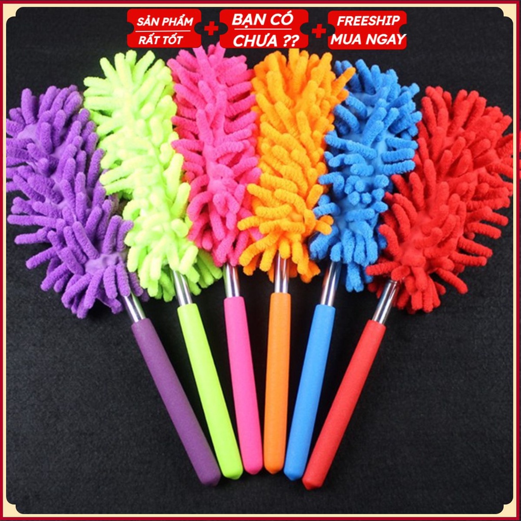 Chổi Phủi Bụi Vệ Sinh Nhà Cửa - Chổi Quét Mạng Nhện Kéo Dài 78 Cm (CÁN TRÒN)