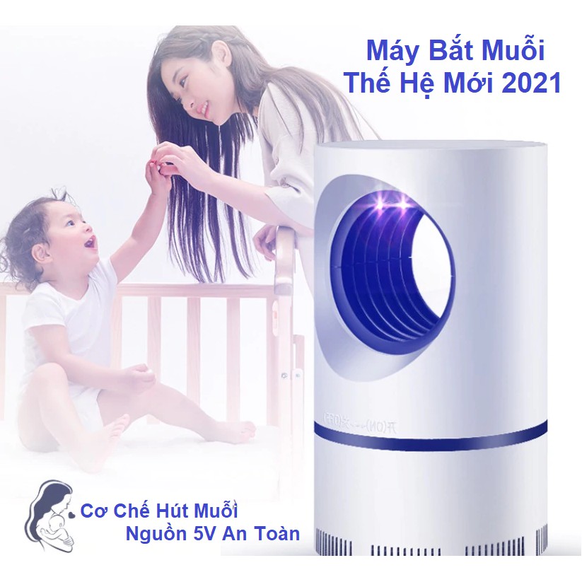 Máy Bắt Muỗi Để Bàn - Cơ Chế Mới Cực Kỳ An Toàn Cho Trẻ Em - Dùng Nguồn 5V - Tặng Kèm Củ Nguồn