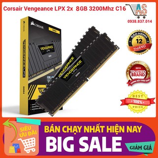 Ram PC Corsair Vengeance LPX 16GB (2x8GB) DDR4 DRAM 3200MHz