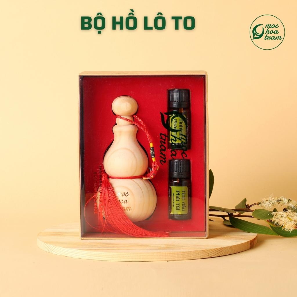 Hồ Lô Phong Thủy Lớn Mộc Hoa Tràm, kèm 2 chai tinh dầu thiên nhiên 100%