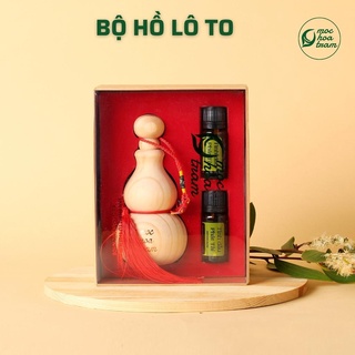 Hồ lô phong thủy lớn mộc hoa tràm, kèm 2 chai tinh dầu thiên nhiên 100%