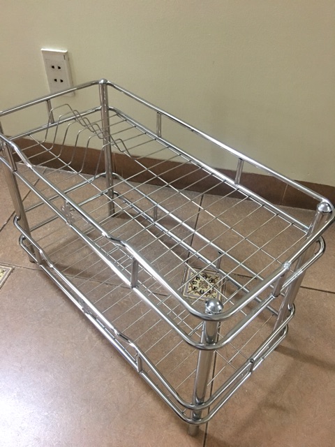 Kệ úp bát đĩa inox 2 tầng