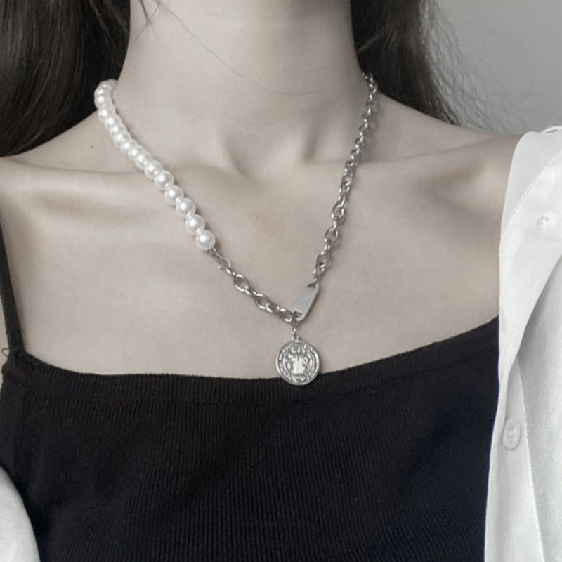 Dây Chuyền Mặt Hạt Ngọc Trai Hình Tròn 22462 INS Cho Nam Nữ