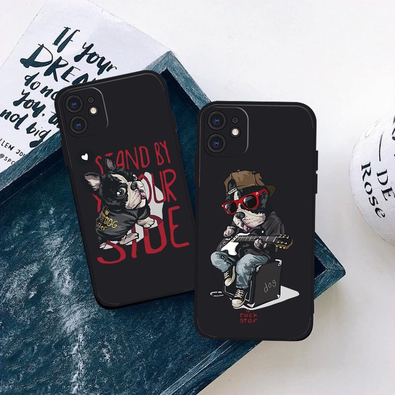 Vỏ ốp iPhone Silicon viền vuông Chó Bull 091 - 092 cho iPhone 6pl/6spl/7/7pl/8/8pl/x/xs/11/12/13/pro/max - Chinchincase