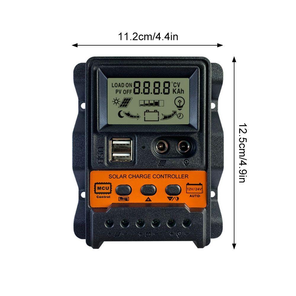 WATTLE Bộ Điều Khiển Sạc Năng Lượng Mặt Trời 10A / 20A / 30A Hai Cổng USB