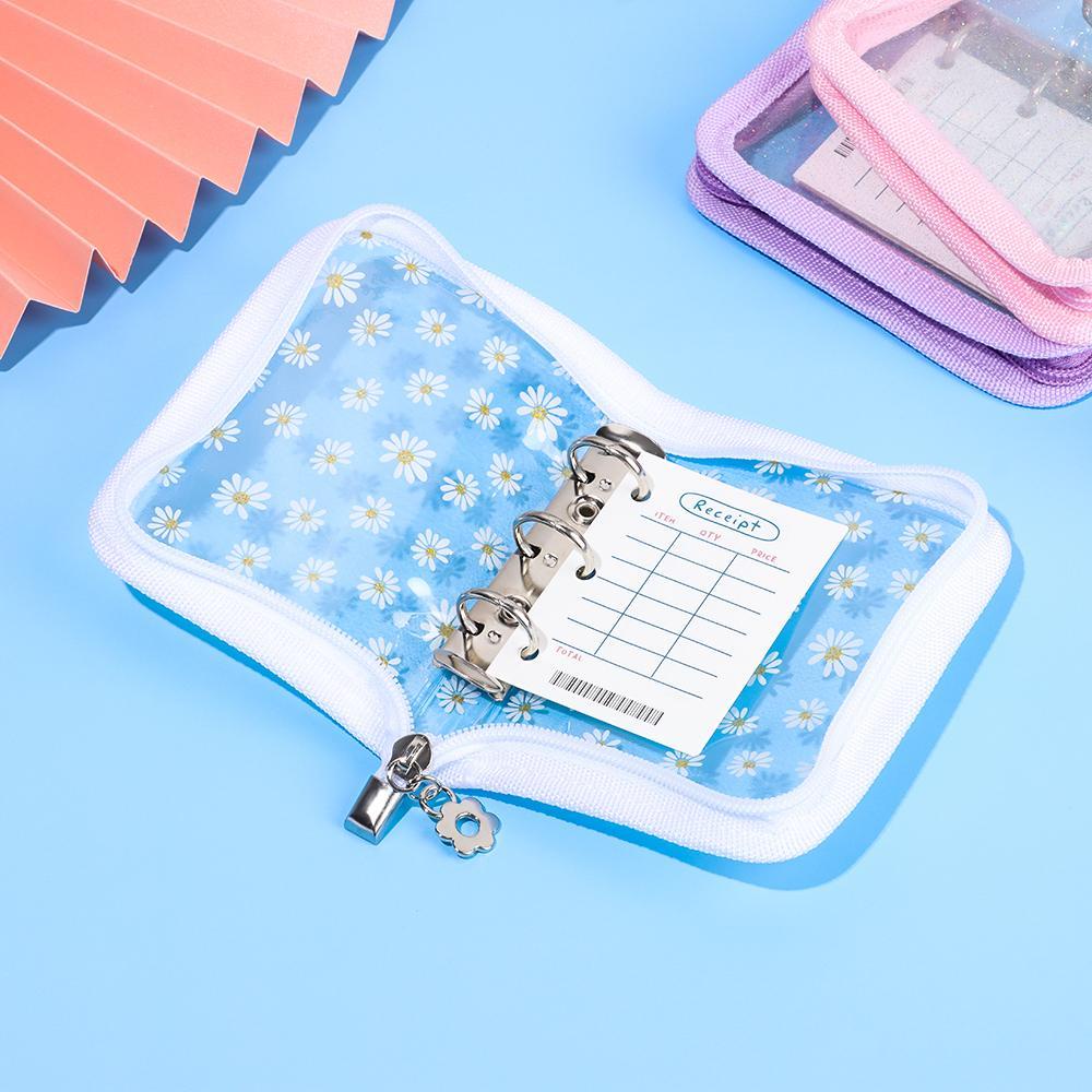 PISTA Vỏ Bọc Sổ Tay 3 Lỗ Họa Tiết Hoa Cúc Sáng Tạo