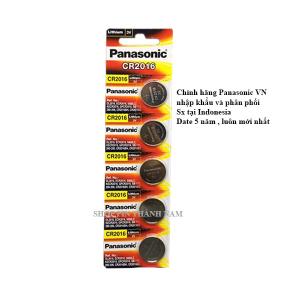 Vỉ 5 viên Pin Panasonic CR2032 / CR1632 / CR2025 / CR1220 / CR1620 / CR2016 / CR1616 / CR2450 chính hãng