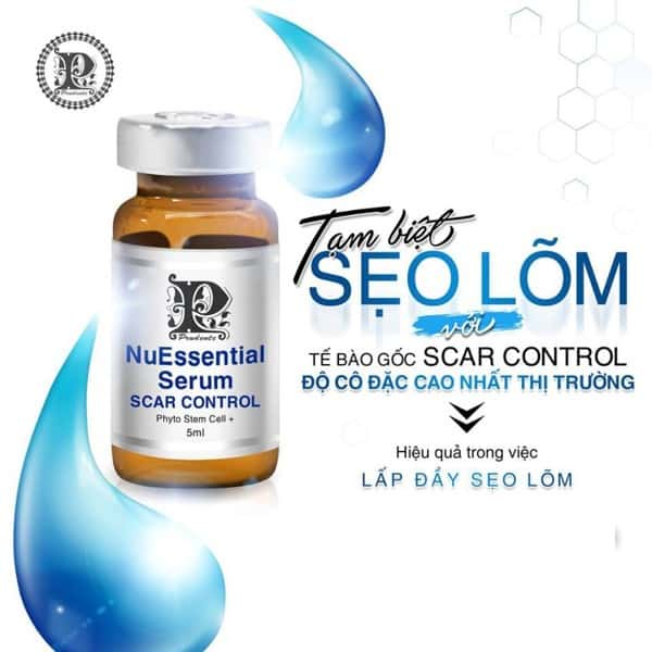 Tế bào gốc NuEssential Serum làm đầy sẹo rỗ, sẹo lõm NuEssential Serum Scar Control Nuwhite 5ml