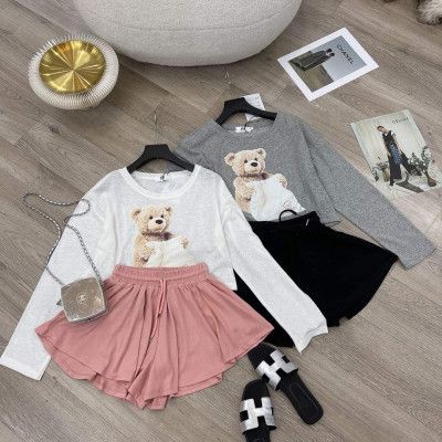 Sét bộ gấu 3D bánh bèo tiểu thư xinh