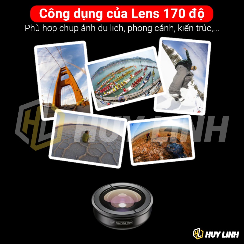 Bộ ống kính, lens chụp ảnh dành cho mọi loại điện thoại,len góc siêu rộng 170 độ,chất lượng ảnh