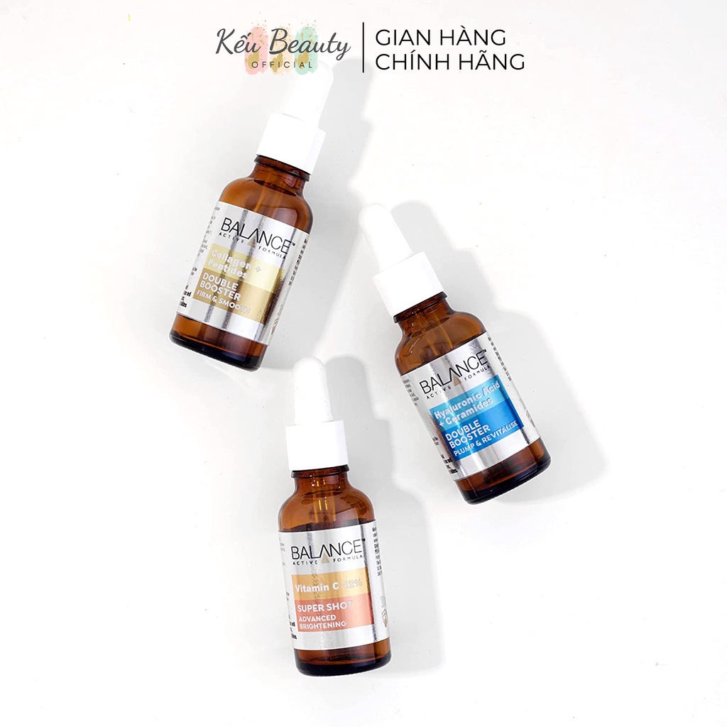 Tinh chất Balance Active Formula Double Booster Serum 30ml (Vitamin C, Hyaluronic &amp; Collagen)