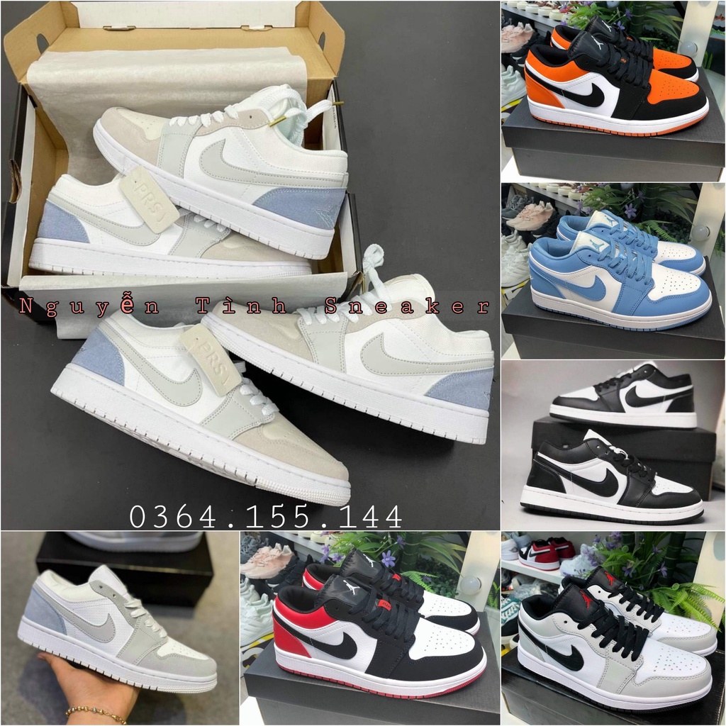 Giày thể thao Jordan 1 đen trắng cổ thấp, Giày JD low panda nam nữ siêu hot, Giày thể thao sneaker bản đẹp mẫu ez305