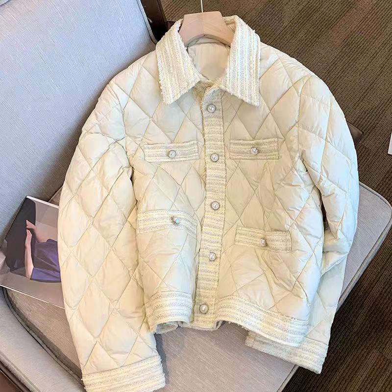 CHANEL 【Small Fragrant Wind】Áo khoác cotton dáng rộng phong cách Hàn Quốc thanh lịch thời trang thu đông mới cho nữ