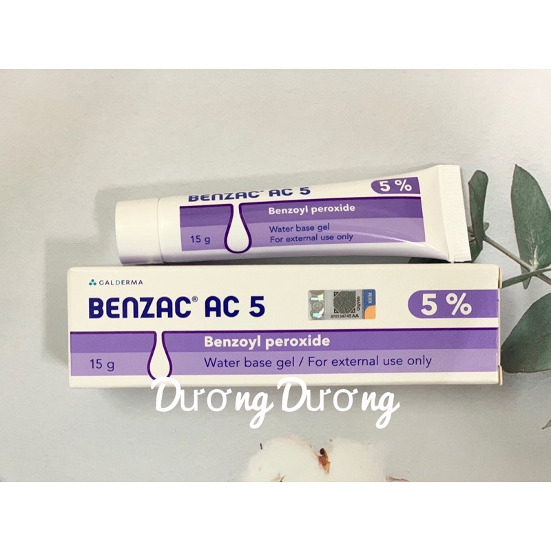 Benzac AC 5 Benzoyl Peroxide Gel giảm mụn viêm sưng nhanh hiệu quả 15g