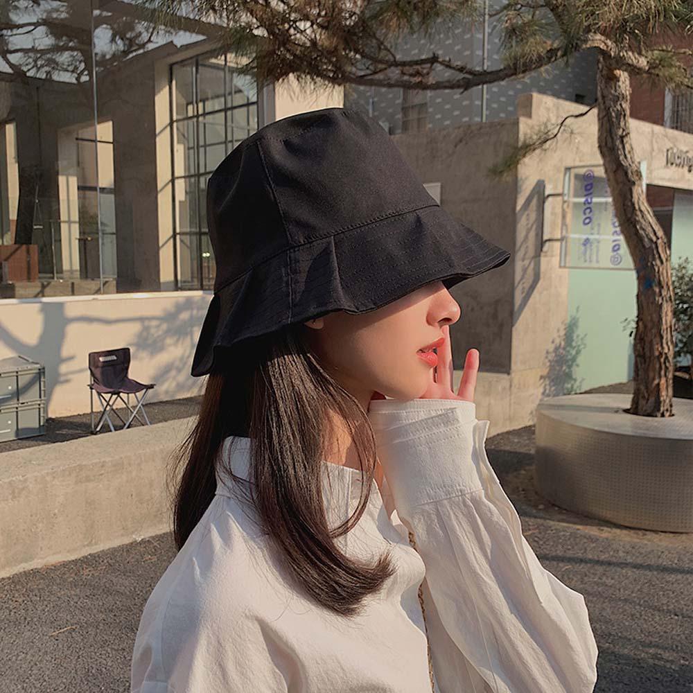 Nón Bucket Chất Liệu Cotton Chống Nắng Gấp Gọn Thời Trang Mùa Hè Cho Nam Và Nữ