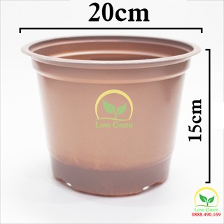 Bộ 5 chậu nhựa mềm trồng cây 20x15cm