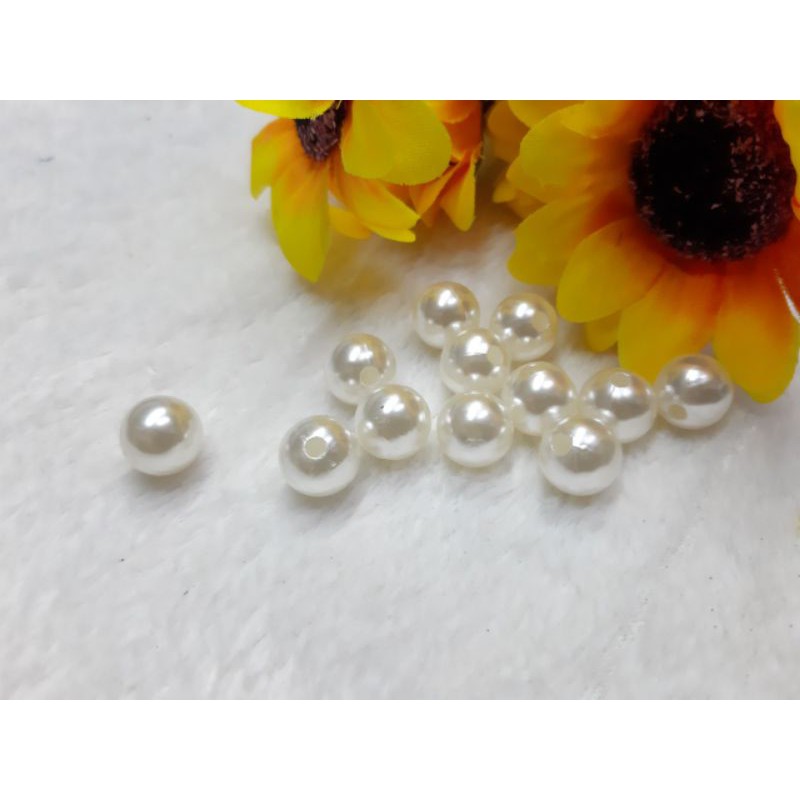 Set 2 hạt cườm trắng cao cấp size  size to 12mm