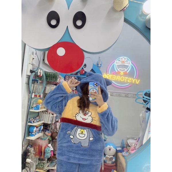 SET ĐỒ ĐÔREMON LÔNG GIỮ ẤM LÔNG SIÊU MỊN DỄ THƯƠNG