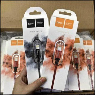 Cáp sạc nhanh iphone lightning 2.4a chính hãng hoco - x14 dây dù 2m