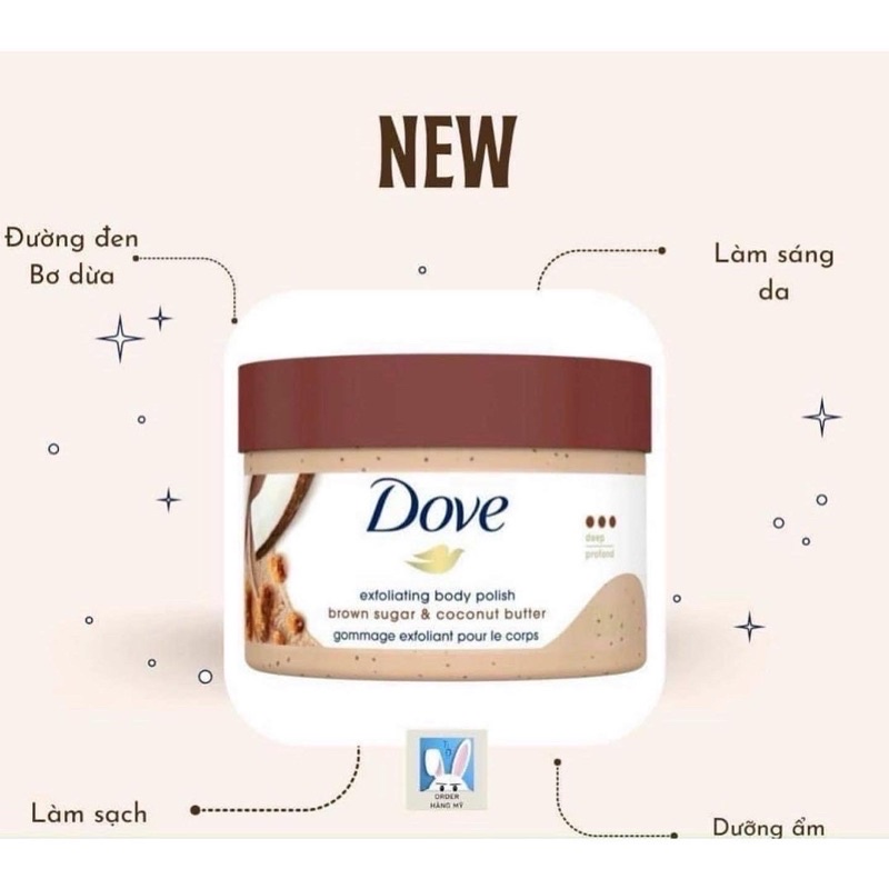 TẨY BÀO CHẾT DOVE BẢN MỸ 298g MÙI MỚI