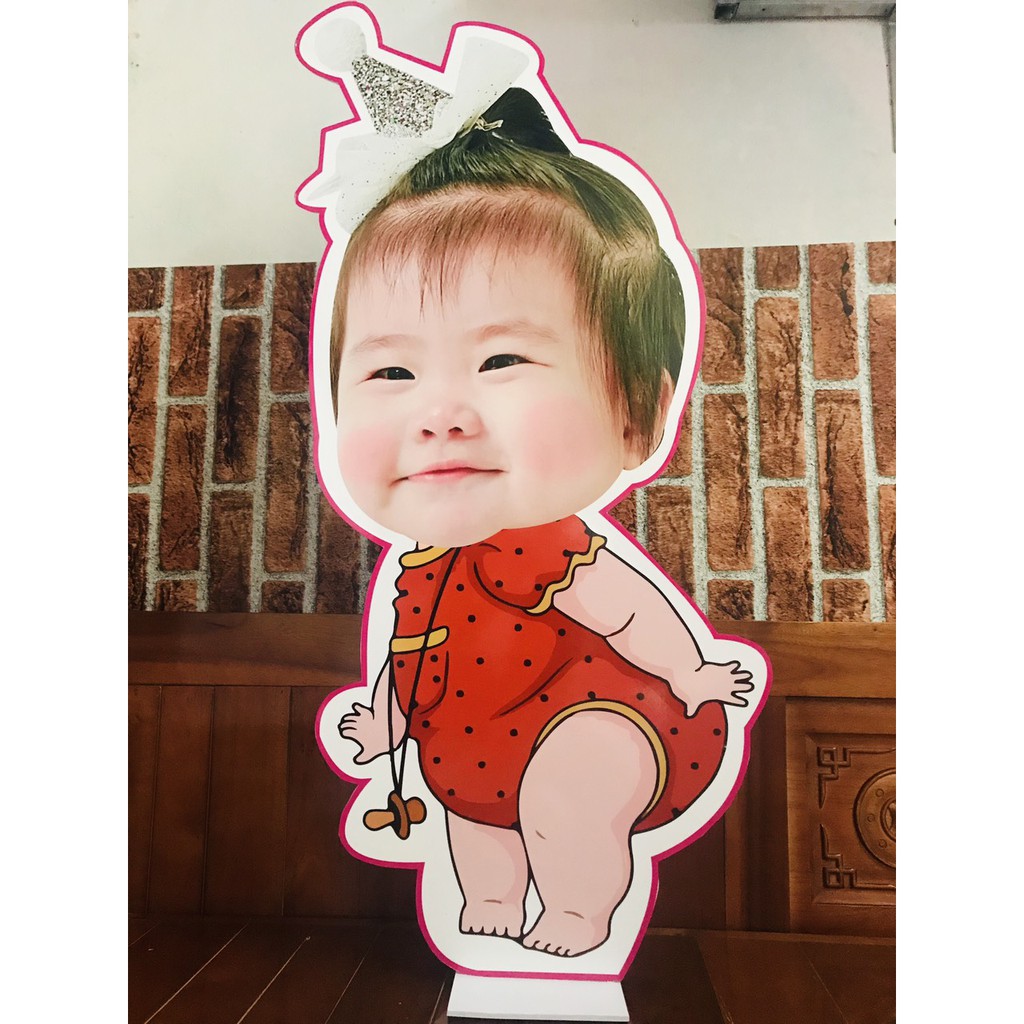 Set chibi sinh nhật bé màu Hồng