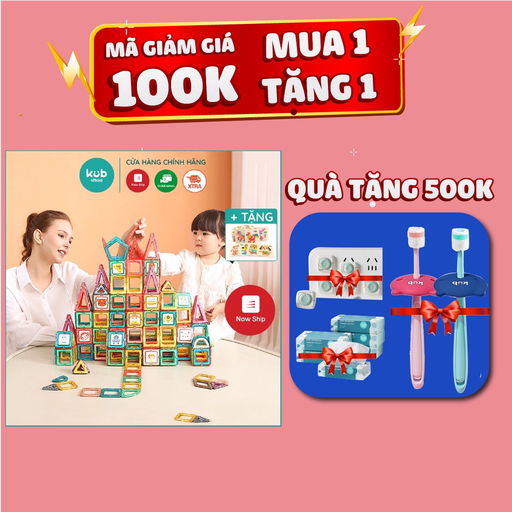 Xếp hình nam châm Magnetic Blocks, đồ chơi trẻ em cao cấp giúp bé thông minh chính hãng - KUB