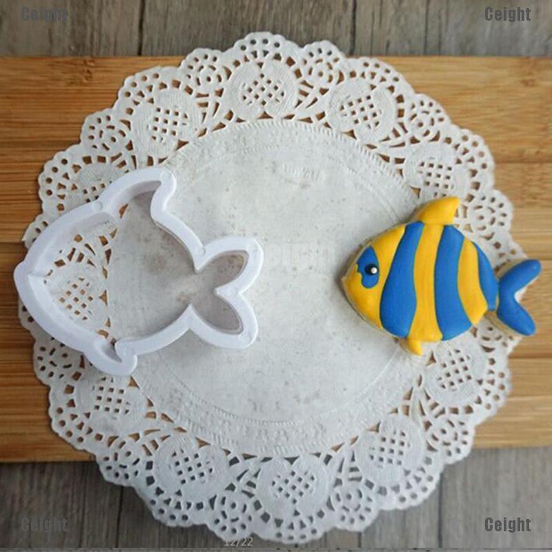 Bộ 8 khuôn nhấn làm bánh hình con cá đáng yêu