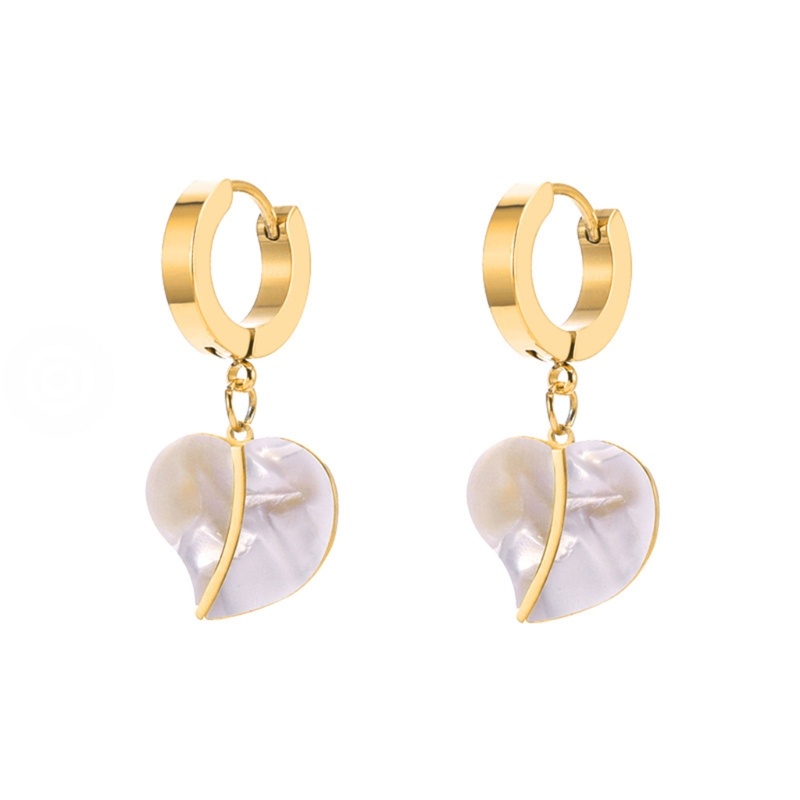 Đôi Khuyên Tai Dài Gắn Trái Tim Thời Trang Cho Nữ