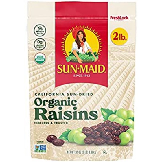 (Hàng air Mỹ - Date 2023) Nho khô 907g Organic SUNMAID Raisins