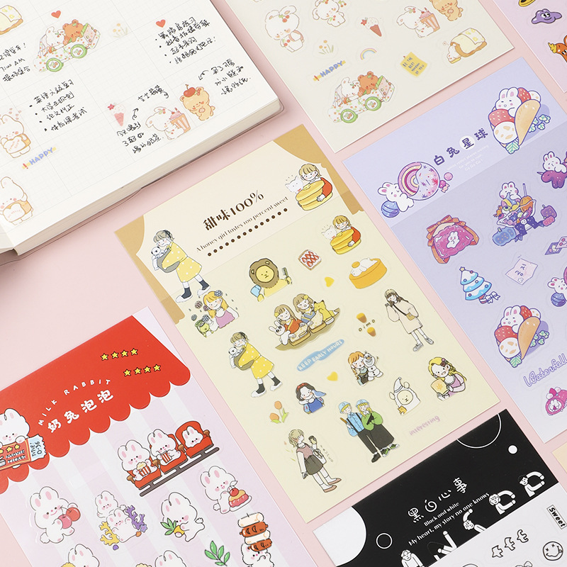 Suuuny 1 Pcs 100 Sweet Series Sticker Pack Stickers Diary Decoration Supplies