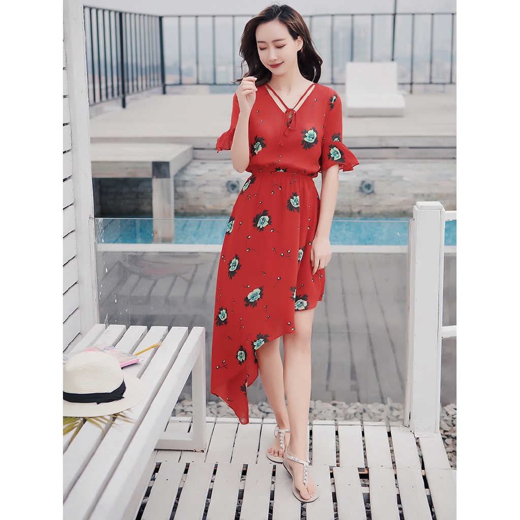 Đầm Chiffon Kiểu Thái Lan Thiết Kế Lệch Tà Cá Tính Cho Nữ | BigBuy360 - bigbuy360.vn