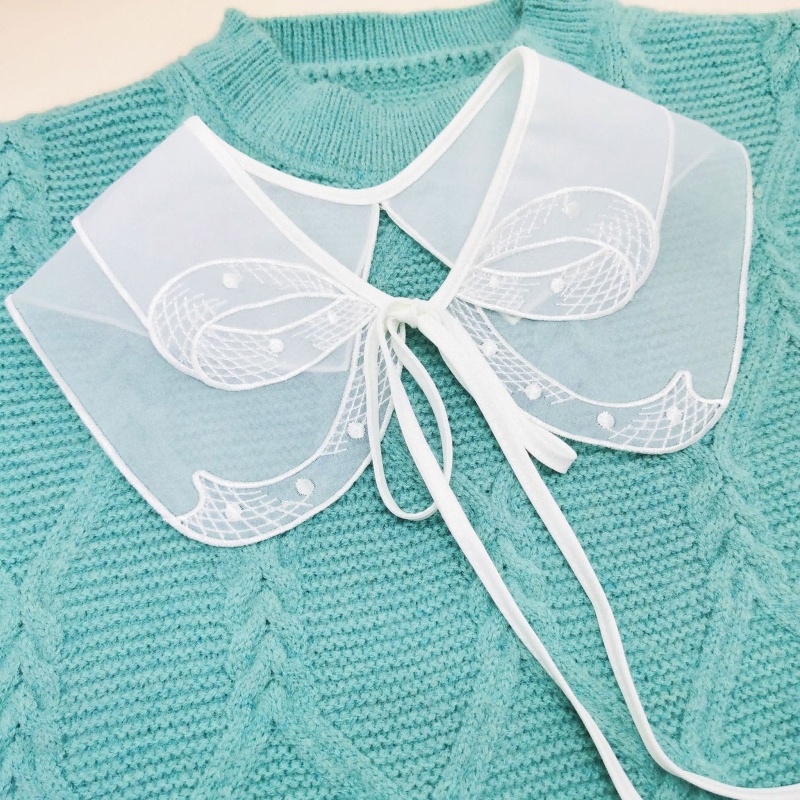 Vòng Cổ Hai Lớp Thêu Ren Thắt Nơ Phong Cách Hàn Quốc Ngọt Ngào