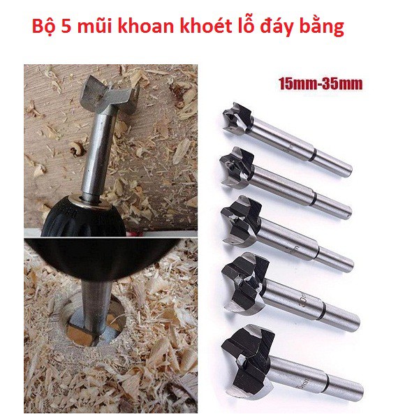 Bộ Mũi Khoan Khoét Lỗ Đáy Bằng