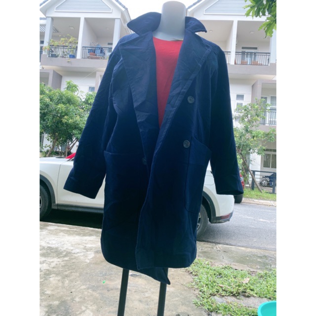 Áo khoát dạ dáng dài màu xanh combo 10