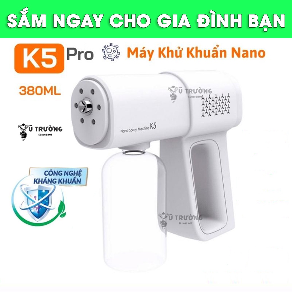 Máy xịt khuẩn K5 PRO 8 tia, Máy khử khuẩn nano phun cồn diệt khuẩn, tiết kiệm an toàn,  tiết kiệm an toàn, SIÊU SALE